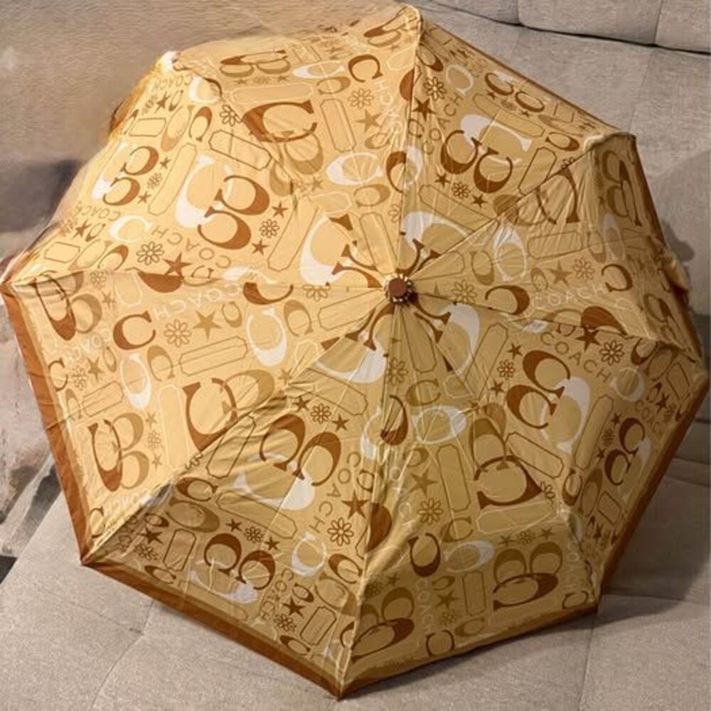 Coach Y2K Khaki/Tan Signature Umbrella